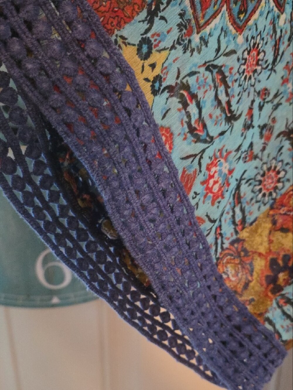 Boho Patchwork Scoop-Neck Tunic Top in Multicolor - Picture 3 of 7